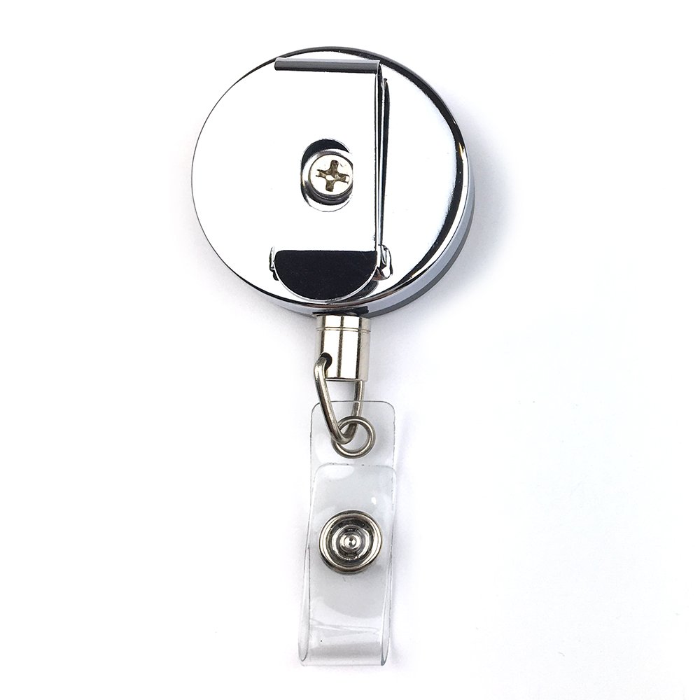 Retractable Custom metal heavy duty 40mm badge reel with ID Card holder