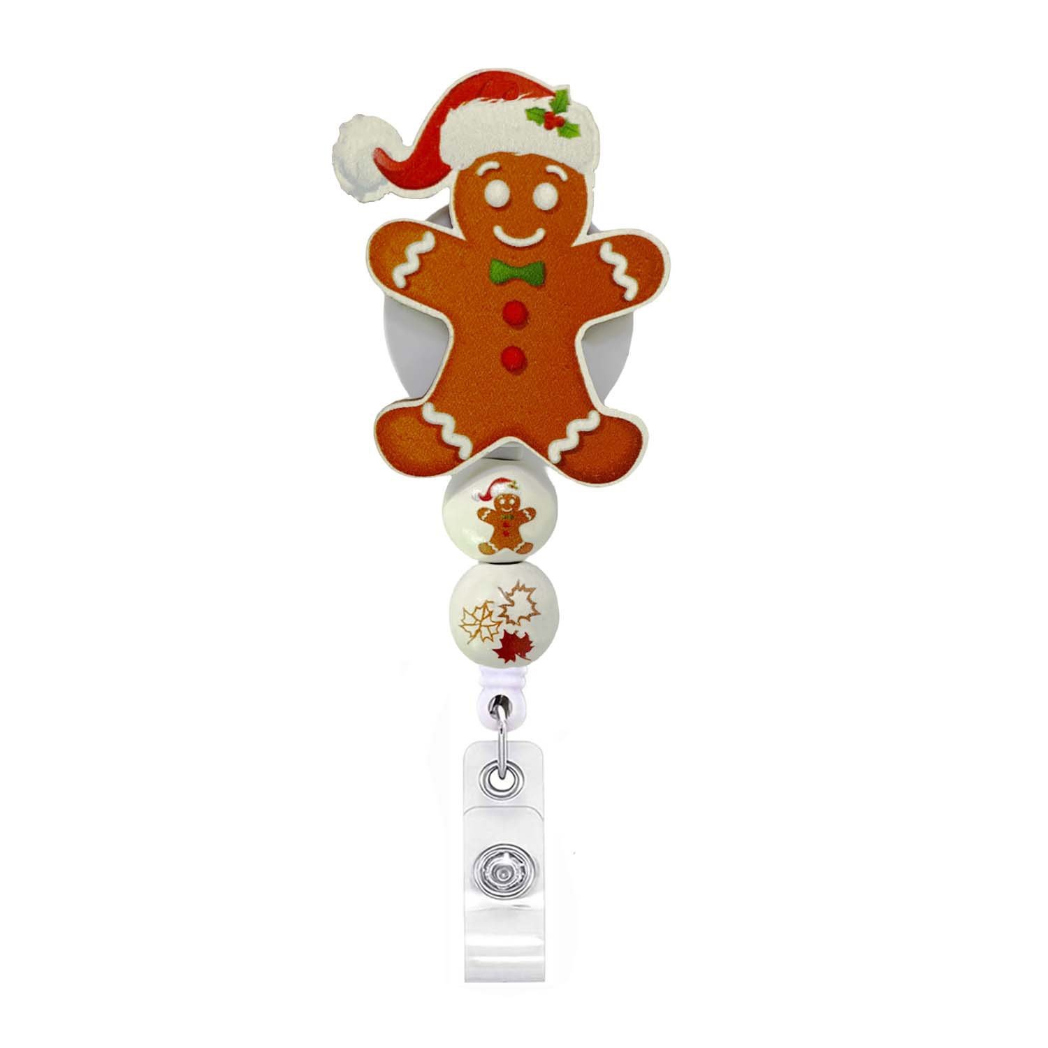 Wholesale Christmas Tree Santa Claus Snowman Acrylic Christmas Retractable Badge Reel ID Name Card Holder