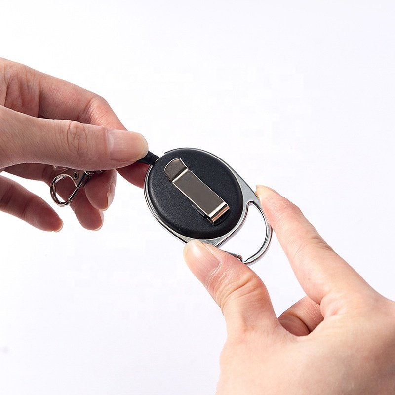 Wholesale ID Card Badge Holder Reels with Clip Name Reel Round Nurse Retractable Keychain Badge Holder badge holder Accessories