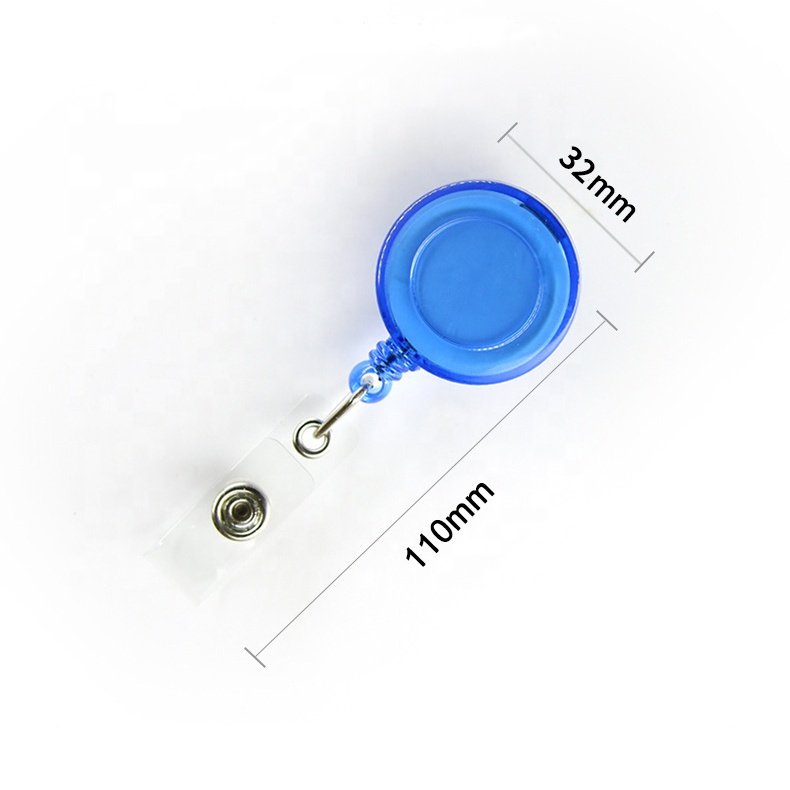 Multi-Color Translucent Round Shaped Plastic Retractable Badge Holder Reel Multi-Color YoYo ID Clip