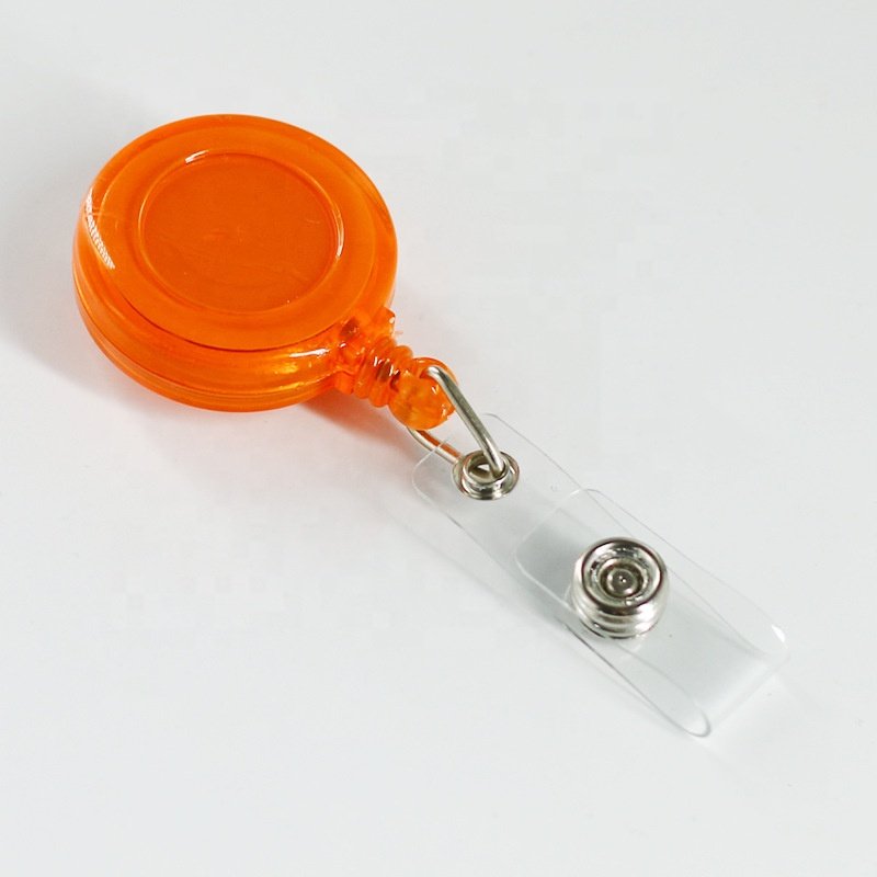Multi-Color Translucent Round Shaped Plastic Retractable Badge Holder Reel Multi-Color YoYo ID Clip