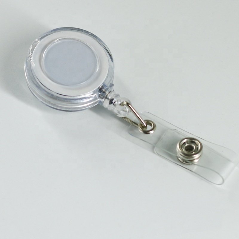 Multi-Color Translucent Round Shaped Plastic Retractable Badge Holder Reel Multi-Color YoYo ID Clip