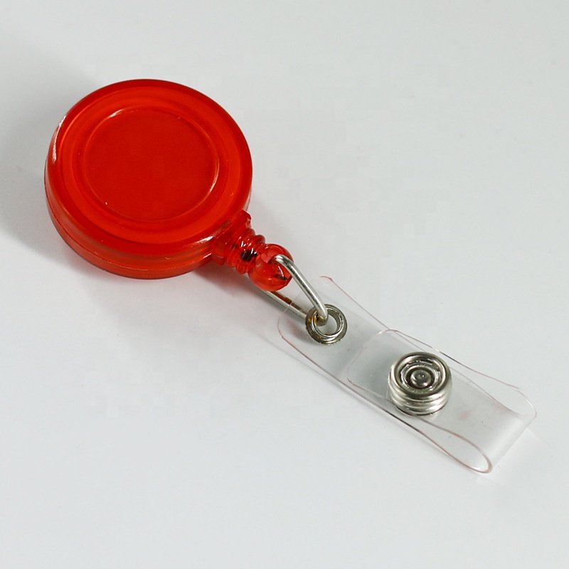 Multi-Color Translucent Round Shaped Plastic Retractable Badge Holder Reel Multi-Color YoYo ID Clip