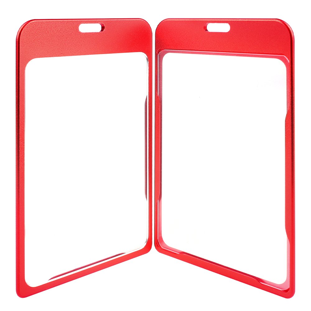 Custom Laser Vertical Work ID Card Holder Large Size Aluminum Alloy Metal Badge Holder Metal Id Card Badge Holder Cover