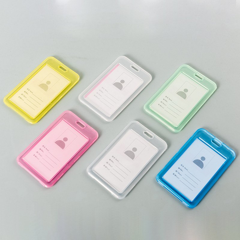 Vertical Double side Multi-color PP Plastic ID Card Holder