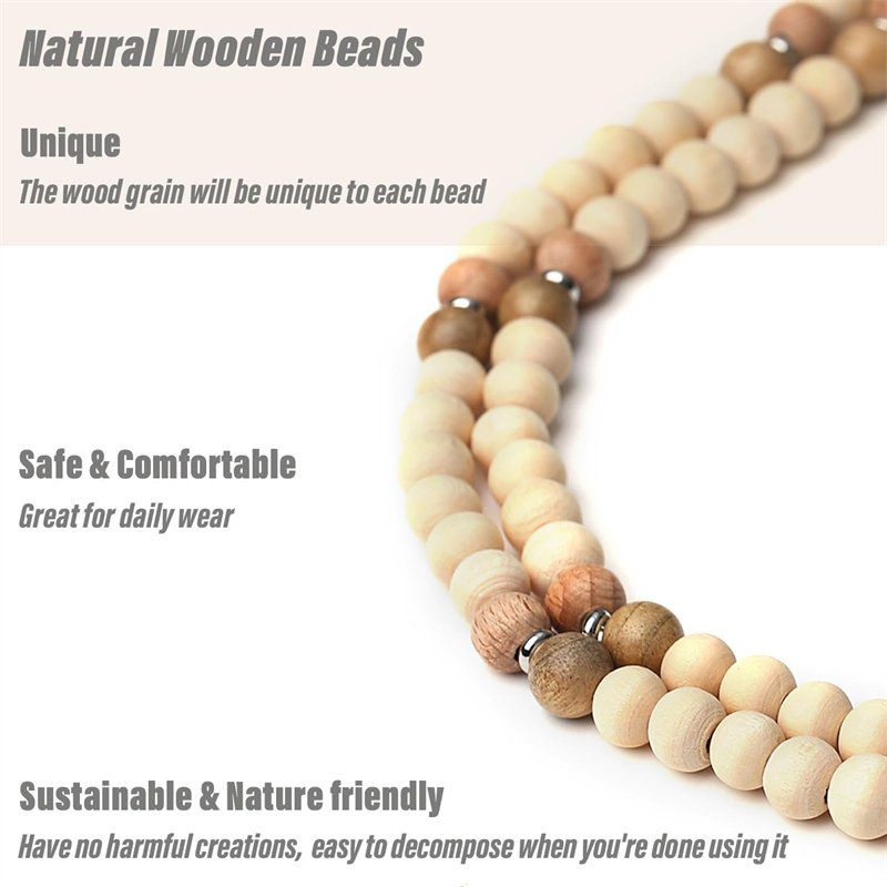 Custom Wood Beads Id Badges Holder Cute Keychain Lanyard Women Necklace Mobile Phone Key Wallet Lanyard