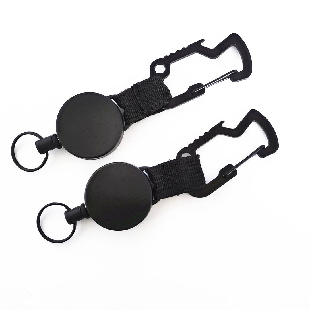 Badge Reel Retractable Keychain Multitool Carabiner Key Holder Heavy Duty Retractable Badge Holder Reel With 60cm Steel Cable