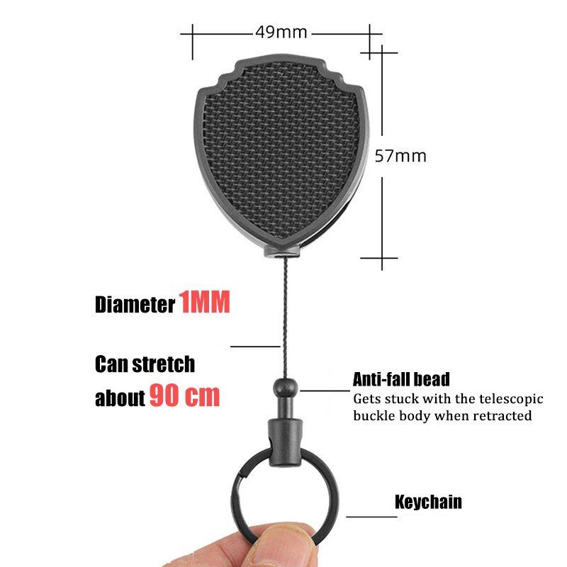 P-074 5CM Heavy Duty Retract Keyring with Belt Clip Extendable Badge Reel Retractable Maker Holder Fly Fishing Zinger Retractor