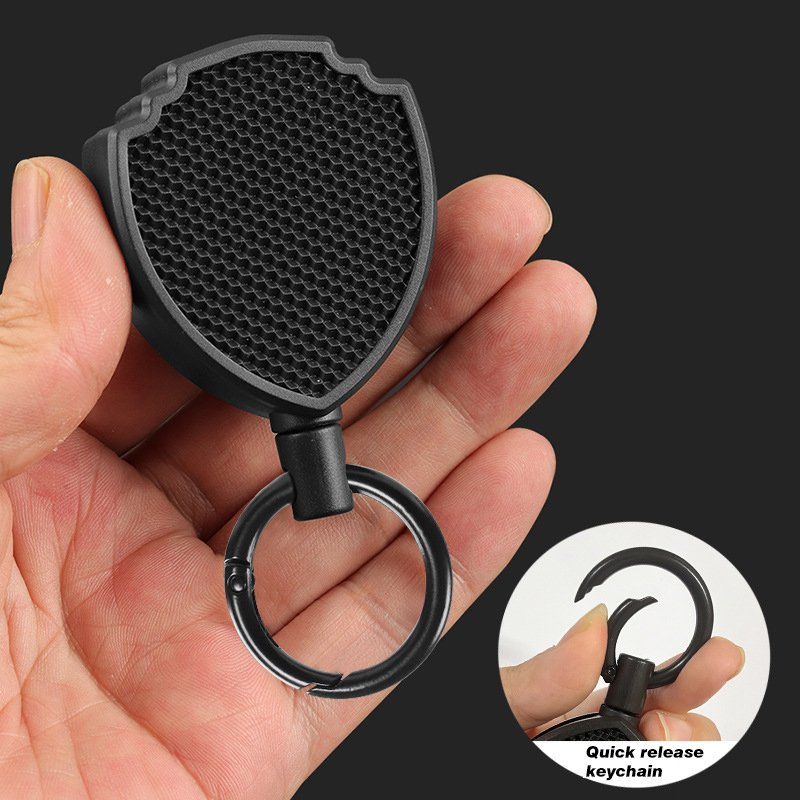 P-074 5CM Heavy Duty Retract Keyring with Belt Clip Extendable Badge Reel Retractable Maker Holder Fly Fishing Zinger Retractor