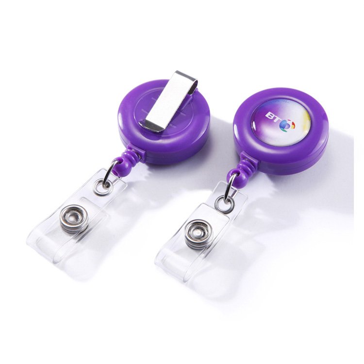 Best quality Square yoyo badge reel with pvc strap belt clip