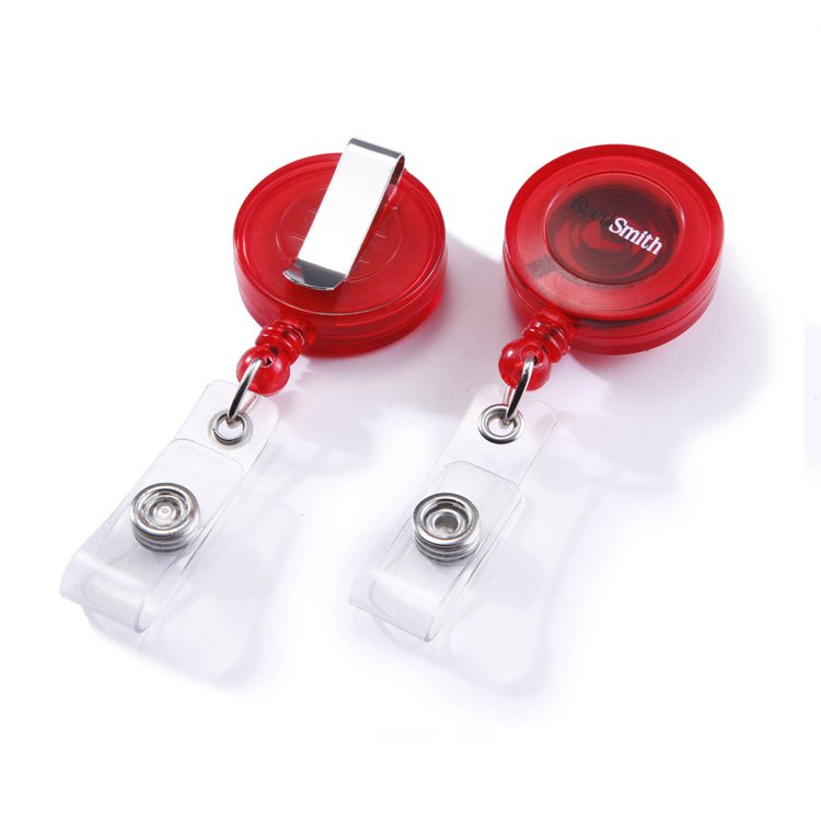 Best quality Square yoyo badge reel with pvc strap belt clip