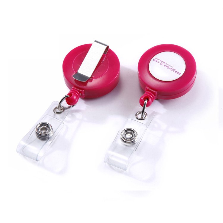 Best quality Square yoyo badge reel with pvc strap belt clip