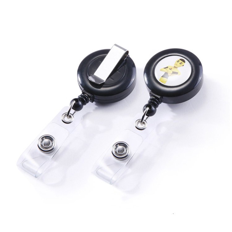 Best quality Square yoyo badge reel with pvc strap belt clip
