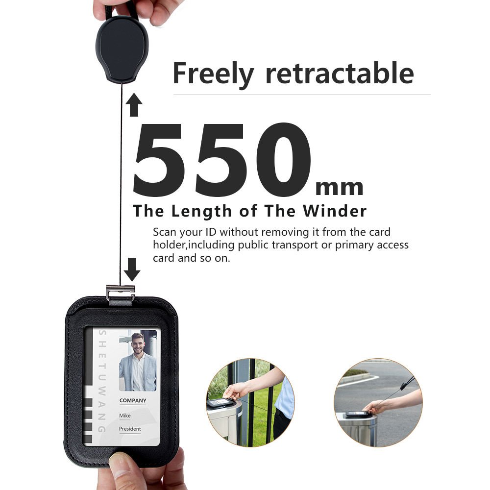 2024 Custom Fashion Clip Personalized Dustproof nanocarp card holder Work Card Badge Reel Badge Holder With Lanyard tarjetero