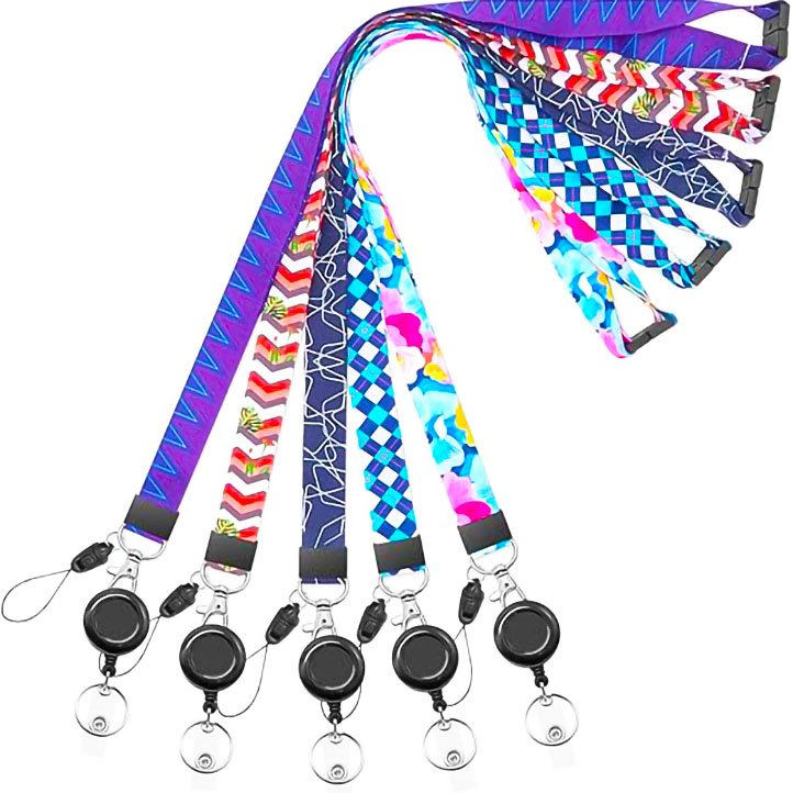 Custom Design Neck Strap ID Card Badge Holder Leather Lanyard Polyester Lanyards with High Quality Buckle for School and Office