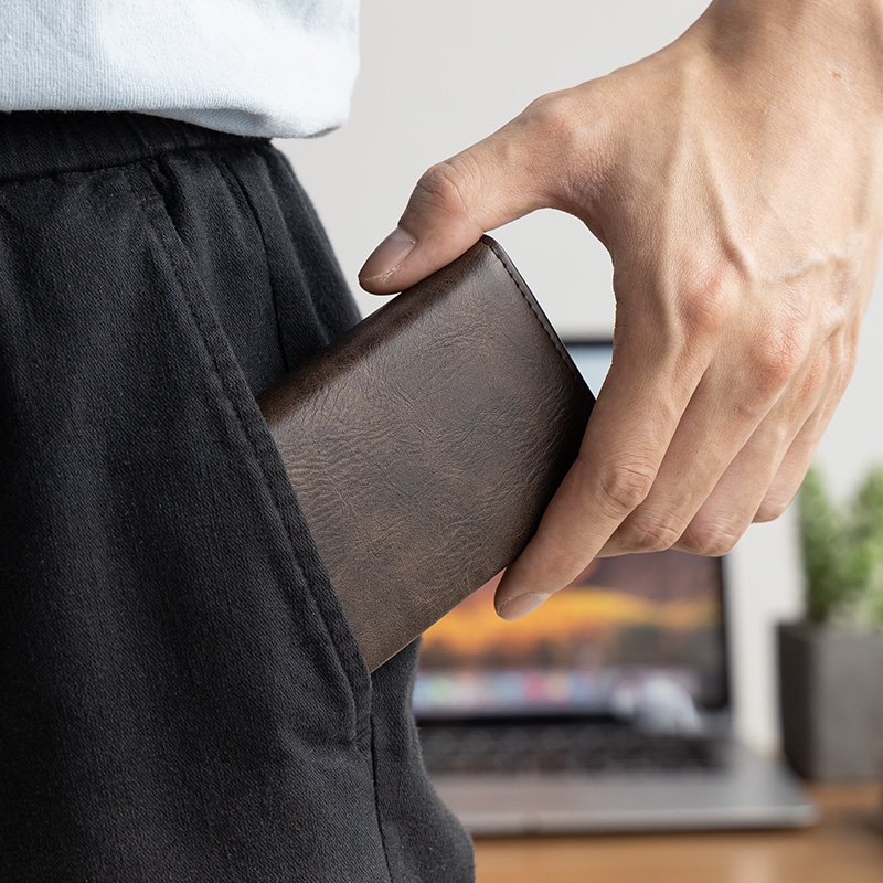 TILONSTAR TVC203 Men Credit Card Holder Rfid Blocking Slim Wallets Leather Vintage Aluminum Rfid Card Holders