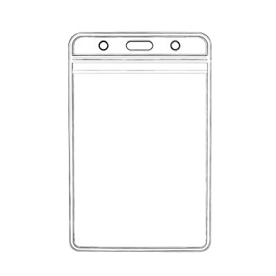Rigid Vertical ID Badge Holders Sealable Waterproof Clear Plastic Holder For Credit Card