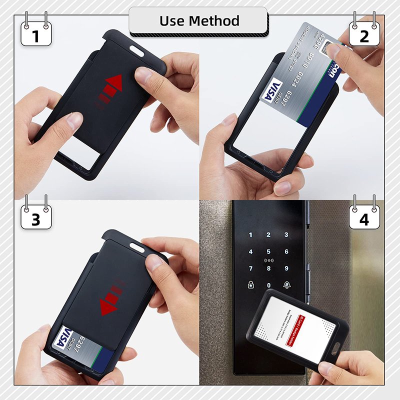 Custom Logo Color Design Hard Plastic Sliding Office School Factory Work Id Badge Credit Card Proximity Key Cards Holder
