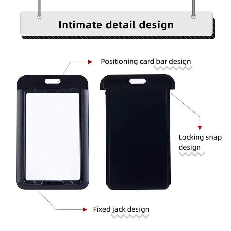 Custom Logo Color Design Hard Plastic Sliding Office School Factory Work Id Badge Credit Card Proximity Key Cards Holder