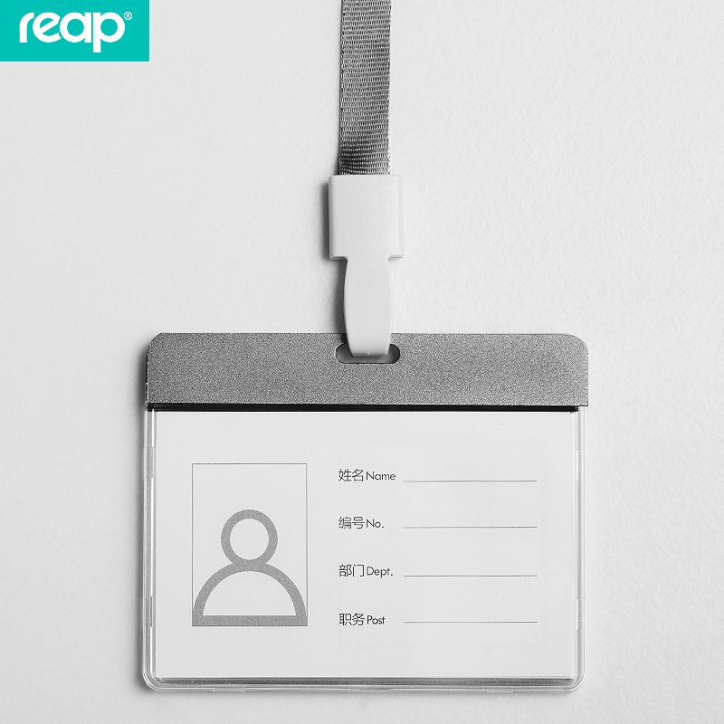 Reap Aluminum Name Badge Holder with Lanyard Bus ID Card Holders business Office school