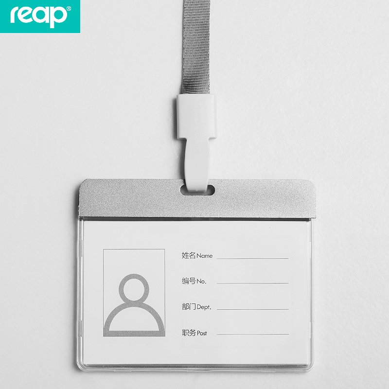 Reap Aluminum Name Badge Holder with Lanyard Bus ID Card Holders business Office school