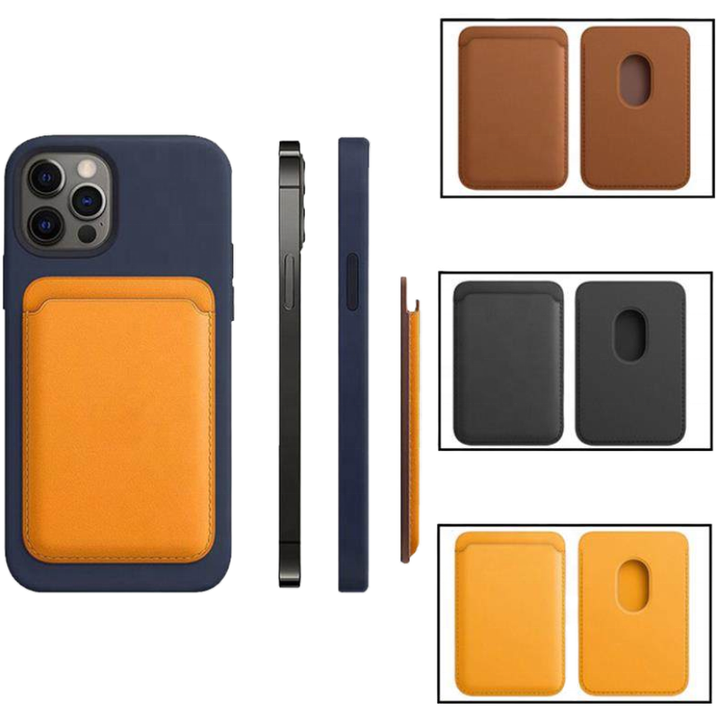 Custom Logo Strong Magnetic Mag Case Card Holder Leather Wallet Safes With Stand For Iphone 14 13 12 Pro Max