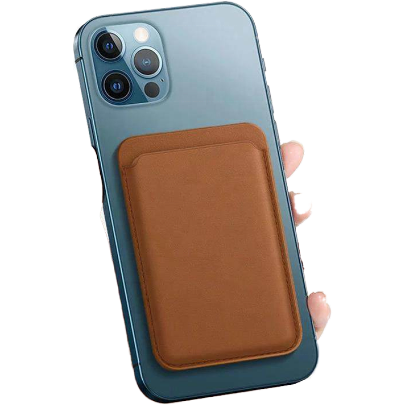 Custom Logo Strong Magnetic Mag Case Card Holder Leather Wallet Safes With Stand For Iphone 14 13 12 Pro Max