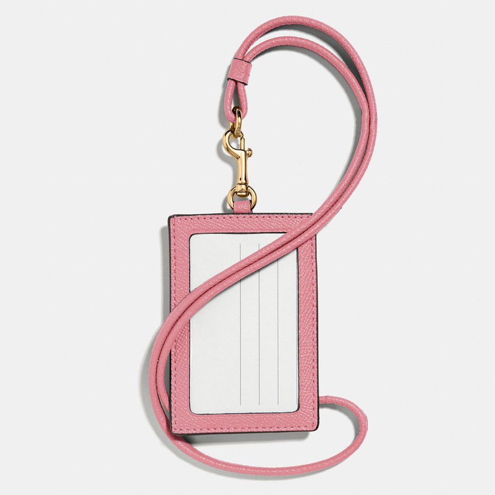 Custom Logo PU Saffiano Leather Ladies ID Badge Cardholder Women Name Card Holder With Lanyard