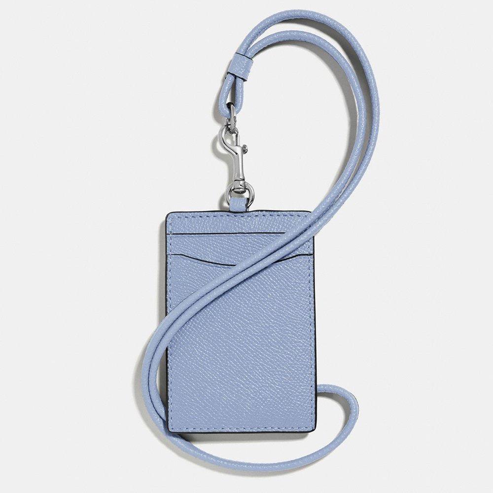Custom Logo PU Saffiano Leather Ladies ID Badge Cardholder Women Name Card Holder With Lanyard