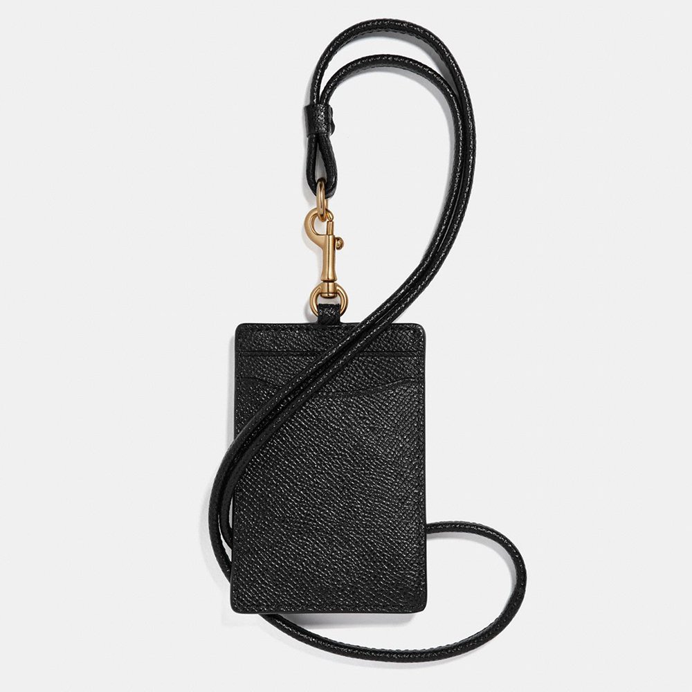 Custom Logo PU Saffiano Leather Ladies ID Badge Cardholder Women Name Card Holder With Lanyard