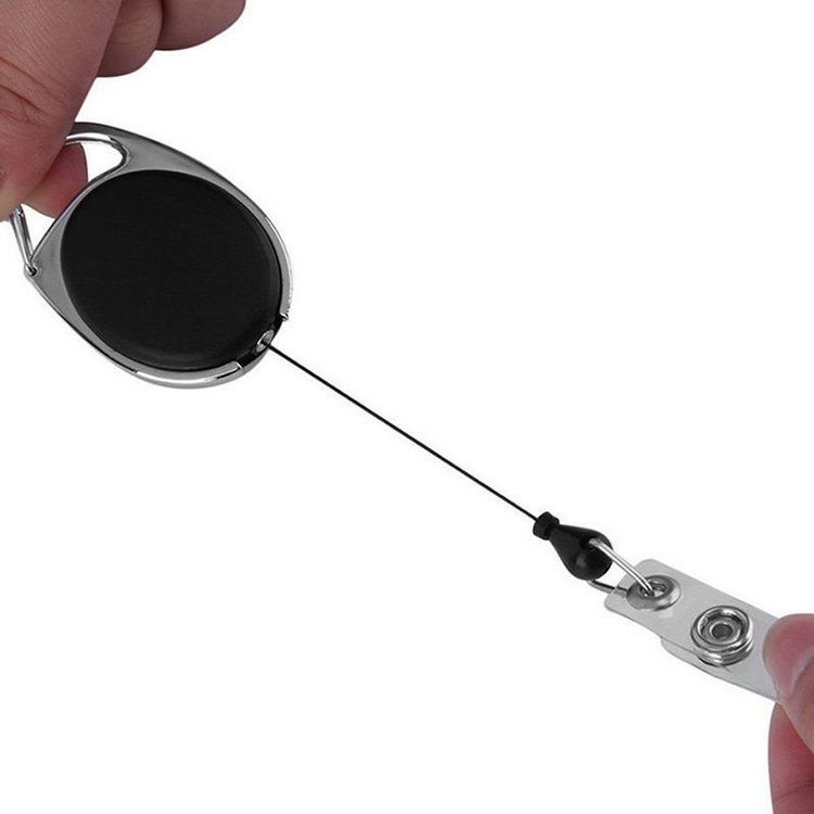 Customized Metal Retractable Badge Reel/Carabiner ID Card Retractable Badge Holder