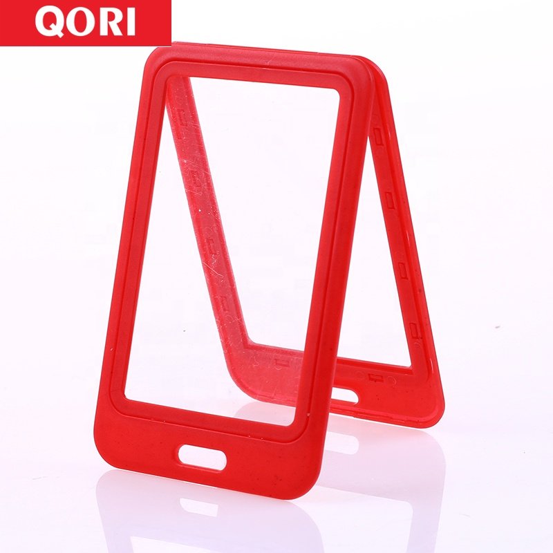 Good quality credit plastic name card holder with lanyard, open face id badge holder