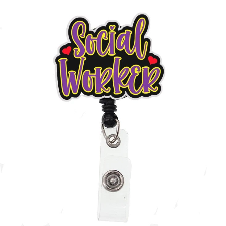 Custom design badge holder acrylic gift accessories luxury Women Nurse badge reel