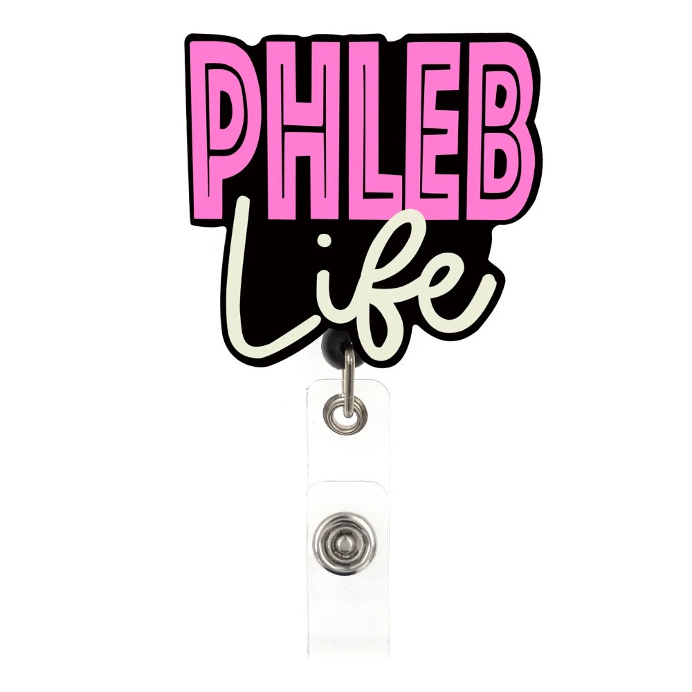 Custom design badge holder acrylic gift accessories luxury Women Nurse badge reel