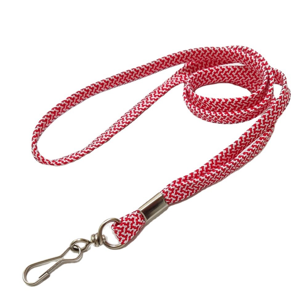 Weaving Custom Style Material Tubular Polyester Lanyards with Swivel Snap Hook