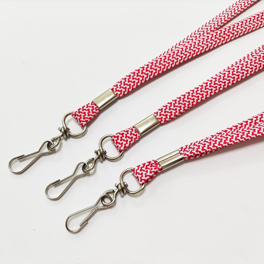Weaving Custom Style Material Tubular Polyester Lanyards with Swivel Snap Hook