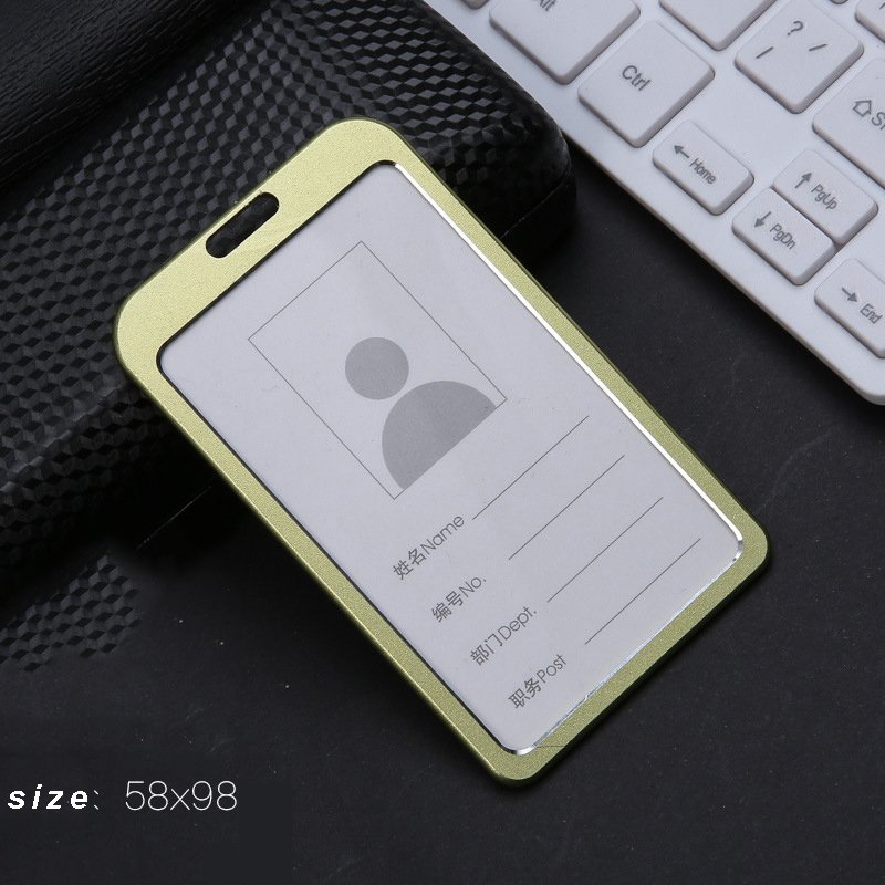 Badge Holder Name Tag Aluminium Alloy ID Card case with Detachable Neck Lanyard for School Business Office