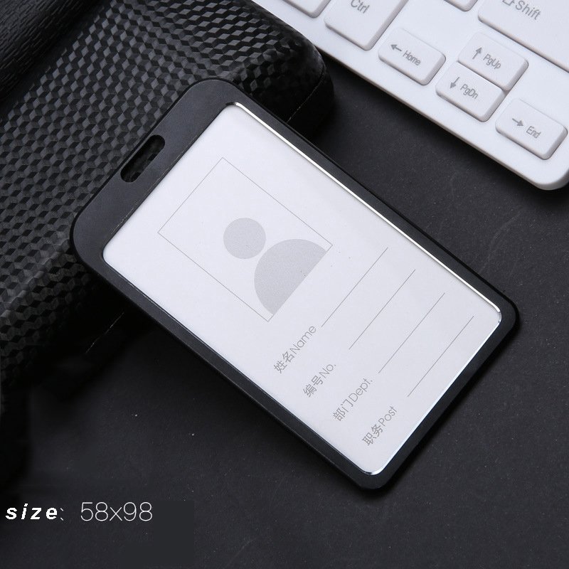 Badge Holder Name Tag Aluminium Alloy ID Card case with Detachable Neck Lanyard for School Business Office