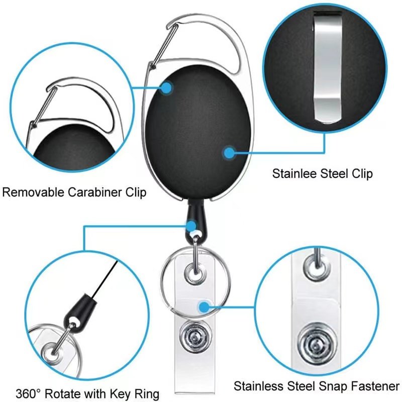 Wholesale Doctor Nurse Exhibition Office Staff Retractable Badge Reel Easy to Pull Yoyo with ID Name Tag Card Holder