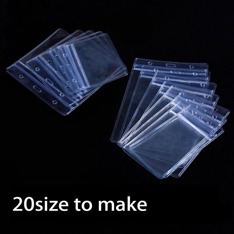 Transparent Vertical ID Card Name Badge Holder PVC Sleeve Pouch With Waterproof Type
