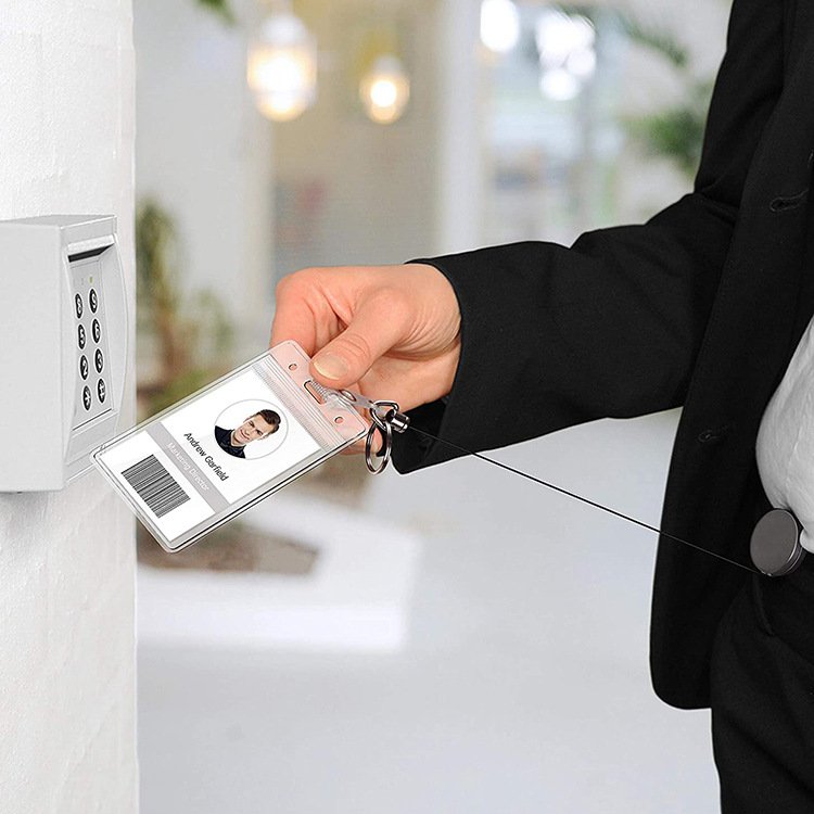 Rigid Heavy Duty cable reel Retractable abzeichen Reel Metal waterproof ID Badge Holder badge reel with Belt Clip Key Ring