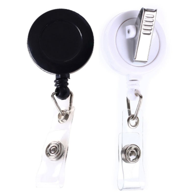 Bestom Retractable PVC Badge Reel with round Vinyl Snap and Swivel Spring Clip for Holding Badges and Accessories