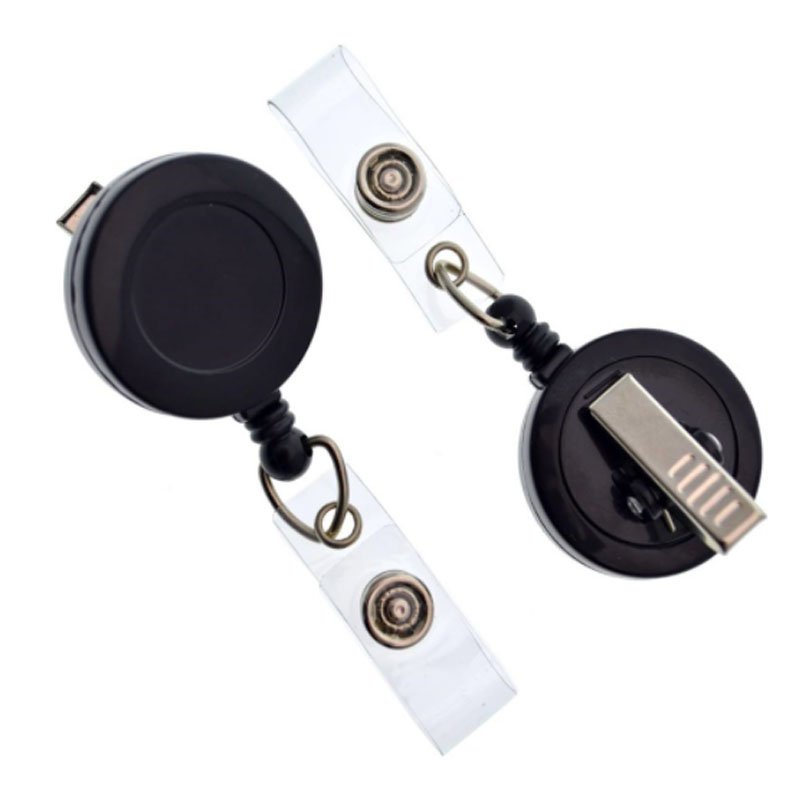 Bestom Retractable PVC Badge Reel with round Vinyl Snap and Swivel Spring Clip for Holding Badges and Accessories
