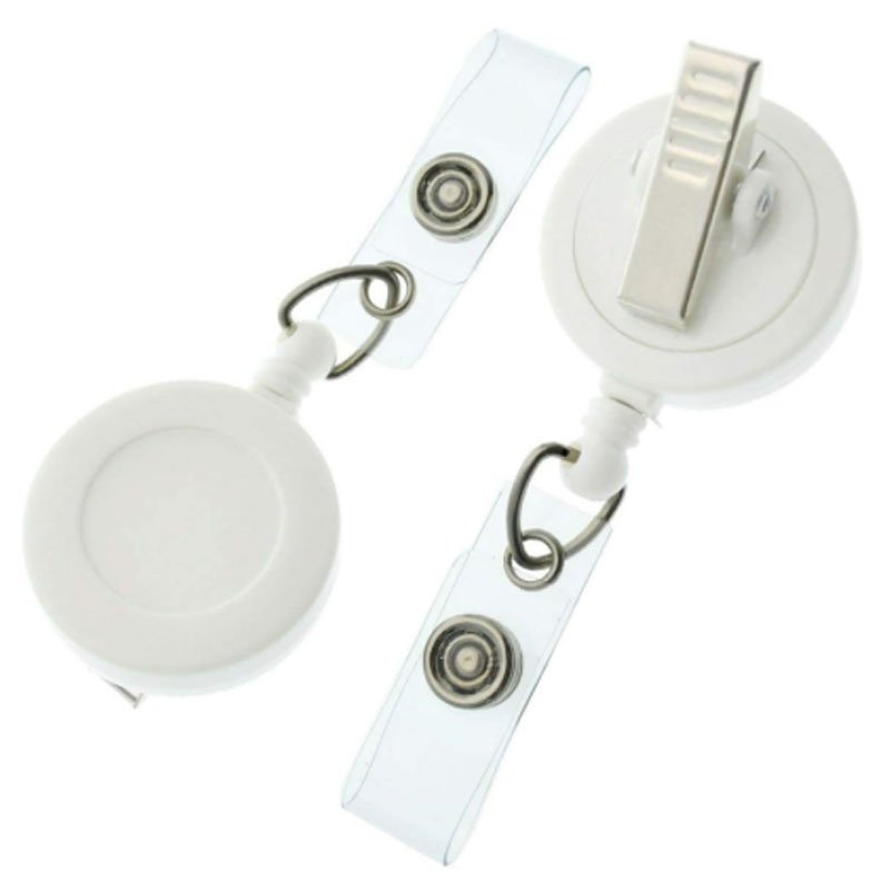 Bestom Retractable PVC Badge Reel with round Vinyl Snap and Swivel Spring Clip for Holding Badges and Accessories