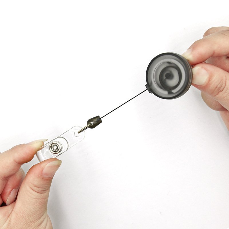 Custom Promotional Plastic Transparent Easy Pull Buckle Puller Nurse ID Badge Clear Retractable YoYo Badge Holder Reel With Logo
