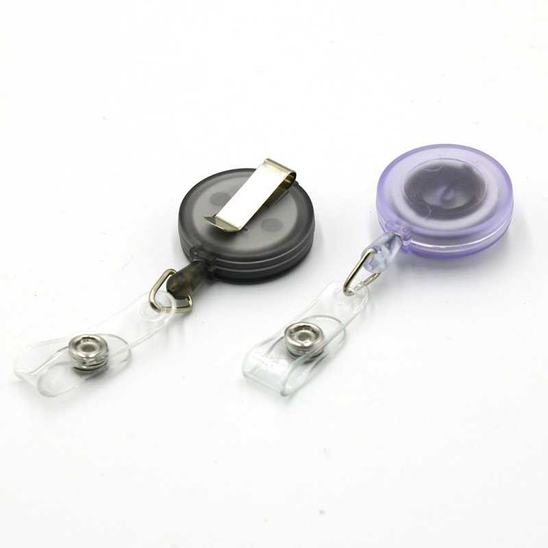 Custom Promotional Plastic Transparent Easy Pull Buckle Puller Nurse ID Badge Clear Retractable YoYo Badge Holder Reel With Logo