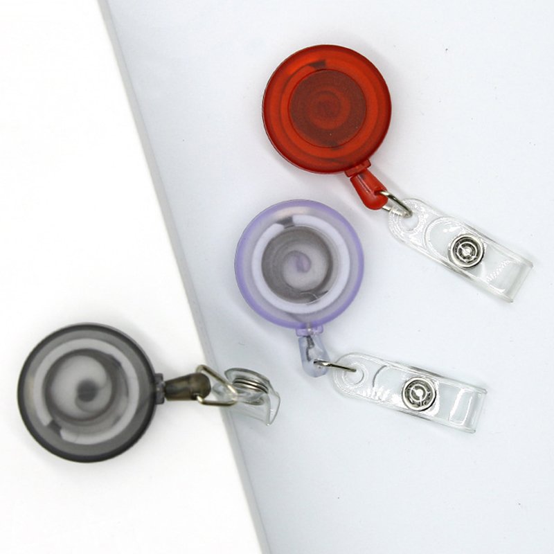 Custom Promotional Plastic Transparent Easy Pull Buckle Puller Nurse ID Badge Clear Retractable YoYo Badge Holder Reel With Logo