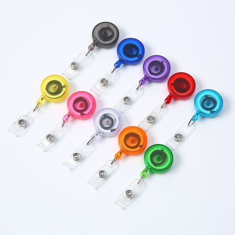 Custom Promotional Plastic Transparent Easy Pull Buckle Puller Nurse ID Badge Clear Retractable YoYo Badge Holder Reel With Logo