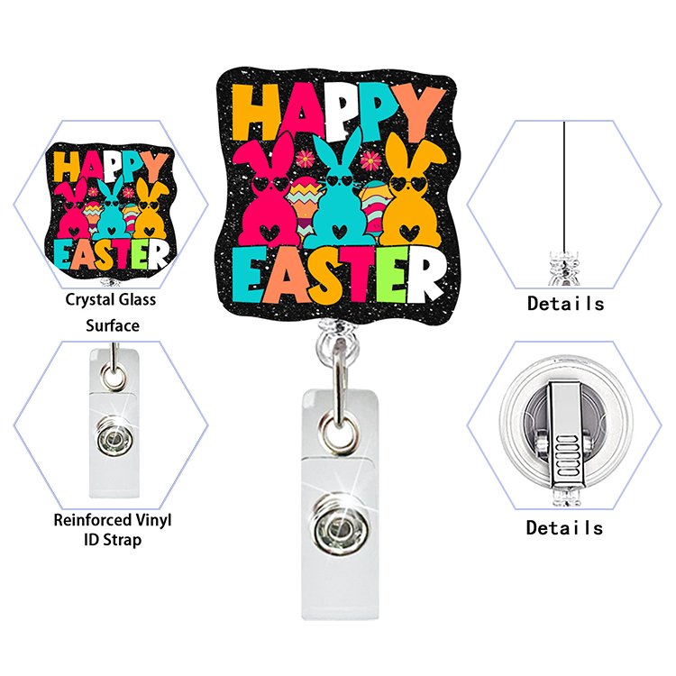 Wholesale Good Quality Custom Acrylic Name Badge Reels Retractable Matte