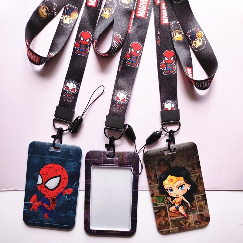 Custom Lanyards ID Card Badge Holder Neck Strap Printed Logo Polyester Anime Hero Lanyard Popular
